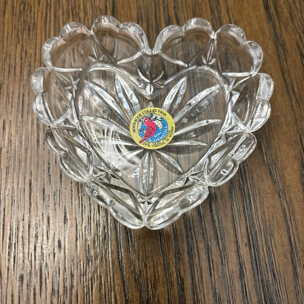 Heart-Shaped Crystal Trinket Dish